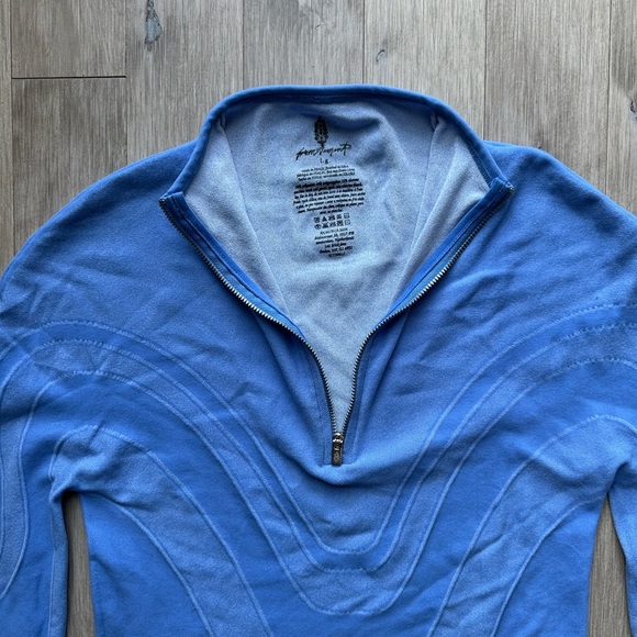 Free People Half Zip Pullover Blue Long Sleeve Top Activewear Large - Picture 8 of 10